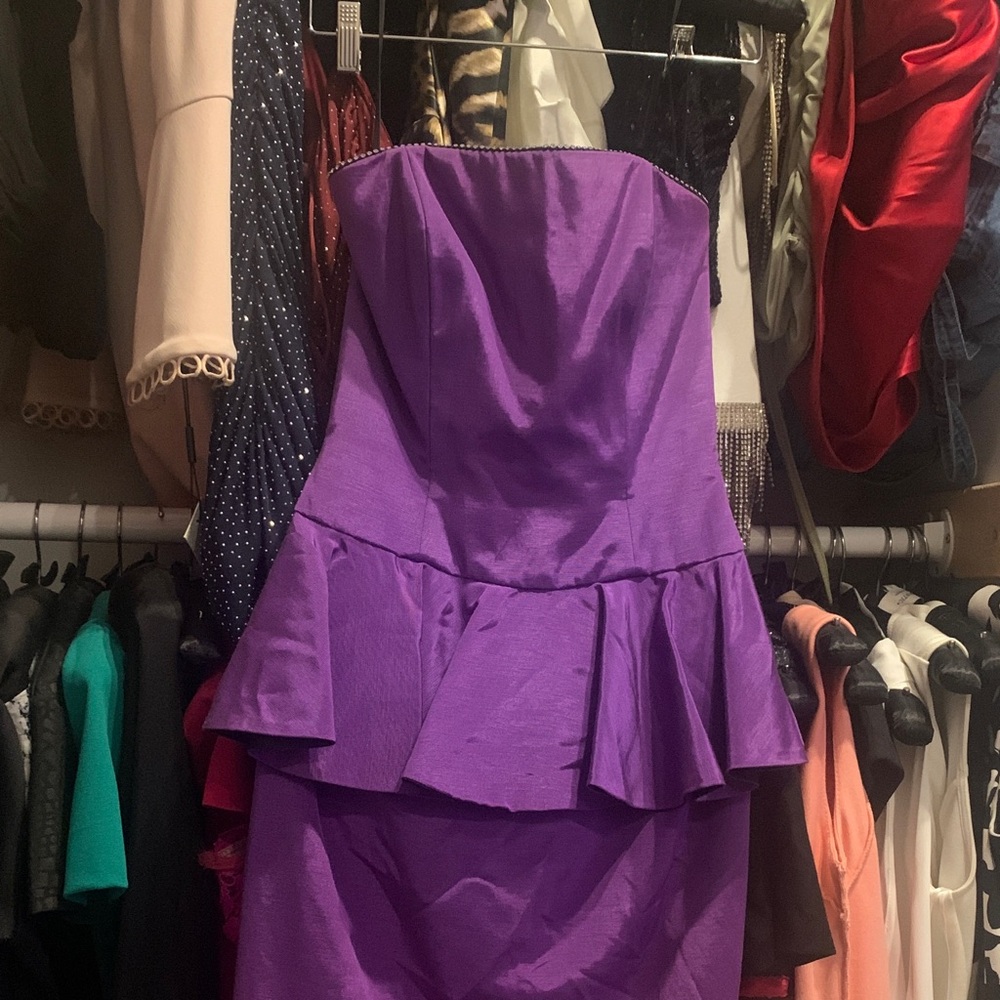 Elegant Purple Strapless Dress